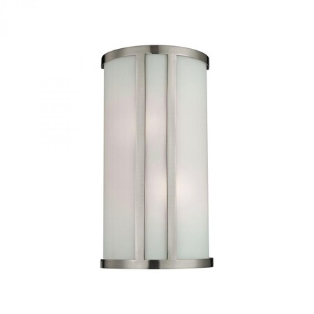 Thomas 2-Light Wall Sconce in Brushed Nickel with White Glass 5102WS/20